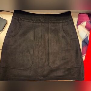 NWT Harlowe & Graham Dark Suede Skirt Sz S